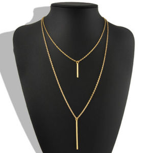 layer 2 bars  necklace nwot  gold 5 FOR$25